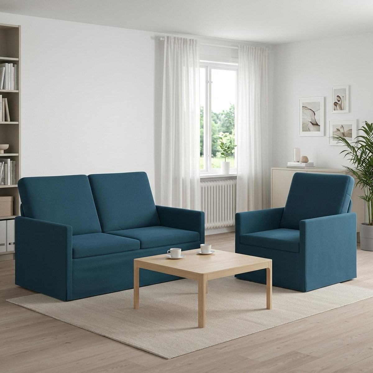 Bankstel 2 pcs Blauw fluweel is nu te koop bij PeponiXL, paradijselijk wonen!