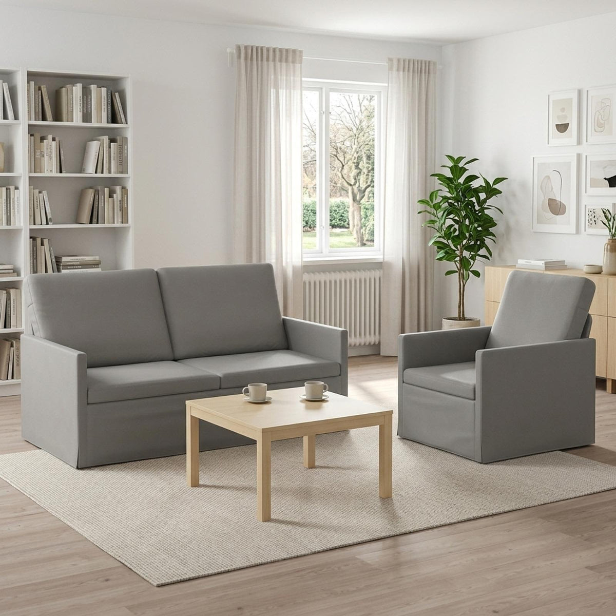 Bankstel 2 pcs Lichtgrijs fluweel is nu te koop bij PeponiXL, paradijselijk wonen!