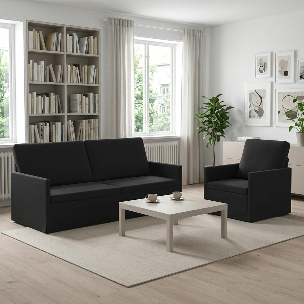 Bankstel 2 pcs Zwart fluweel is nu te koop bij PeponiXL, paradijselijk wonen!