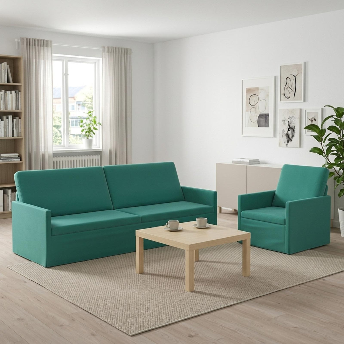 vidaXL Bankstel 2 pcs Turquoise fluweel