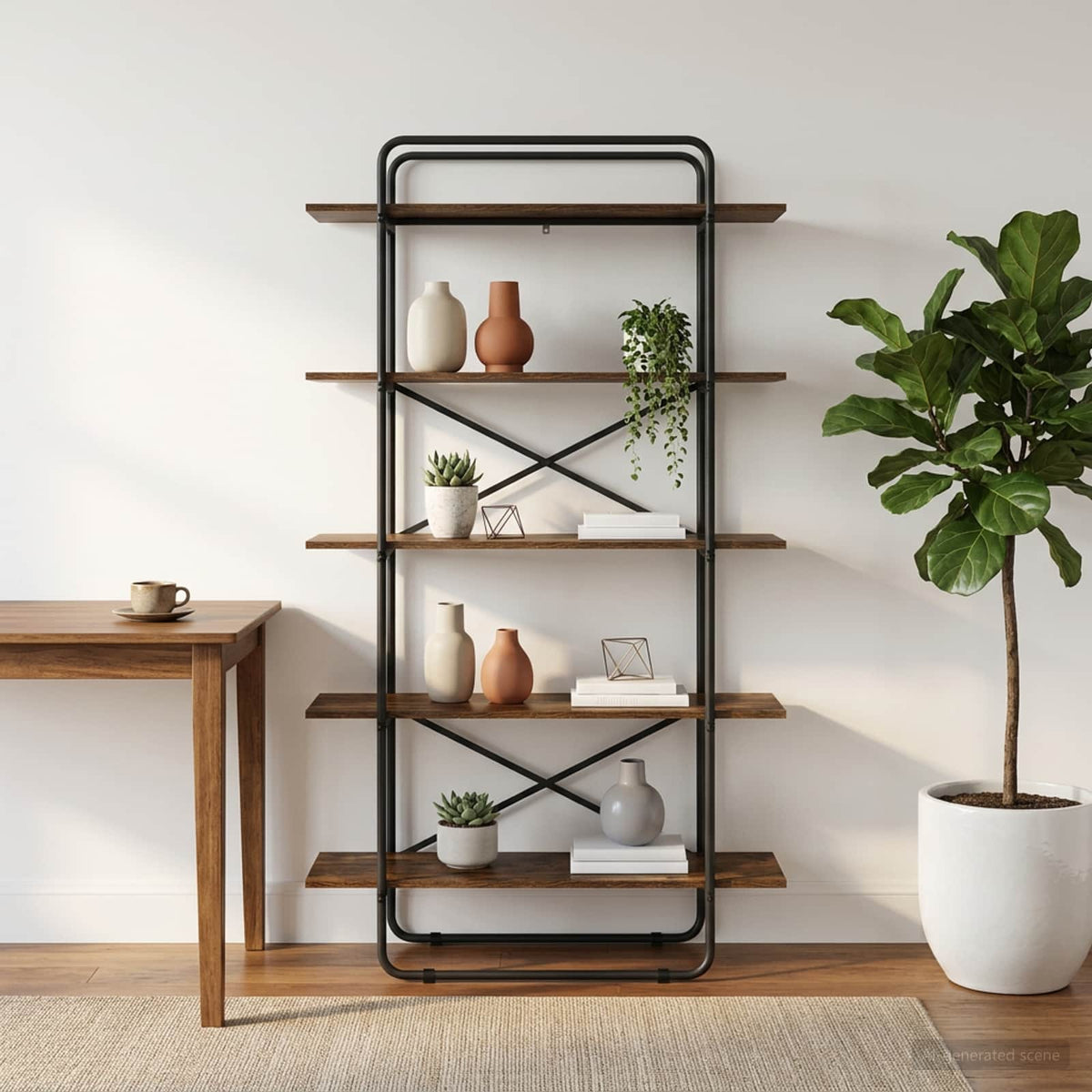 Boekenrek 5-laags 100 x 35 x 175,5 cm PB Gerookt eiken is nu te koop bij PeponiXL, paradijselijk wonen!
