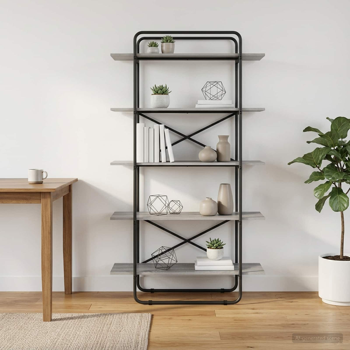 Boekenrek 5-laags 100 x 35 x 175,5 cm PB Grijs Sonoma is nu te koop bij PeponiXL, paradijselijk wonen!