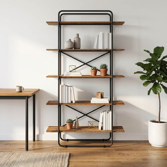 Boekenrek 5-laags 100 x 35 x 175,5 cm PB Eikenhout is nu te koop bij PeponiXL, paradijselijk wonen!
