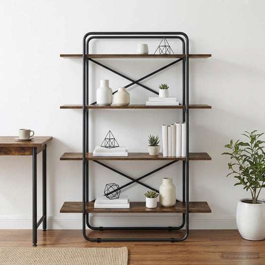 Boekenrek 4-laags 100 x 35 x 140 cm PB Gerookt eiken is nu te koop bij PeponiXL, paradijselijk wonen!