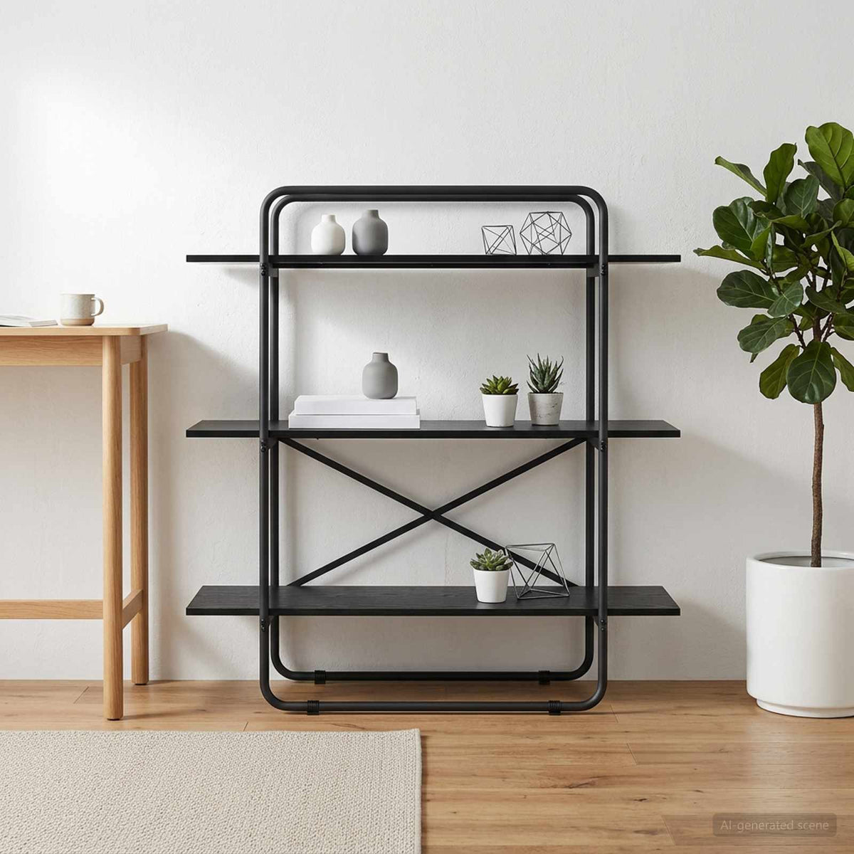 Boekenrek 3-laags 100 x 35 x 105 cm PB Zwart eiken is nu te koop bij PeponiXL, paradijselijk wonen!