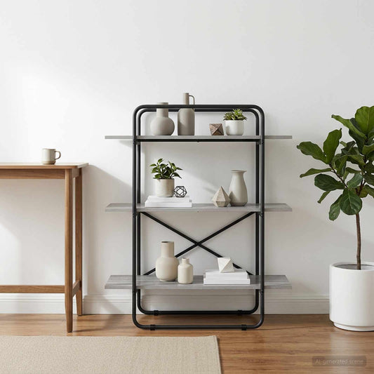 Boekenrek 3-laags 100 x 35 x 105 cm PB Grijs Sonoma is nu te koop bij PeponiXL, paradijselijk wonen!