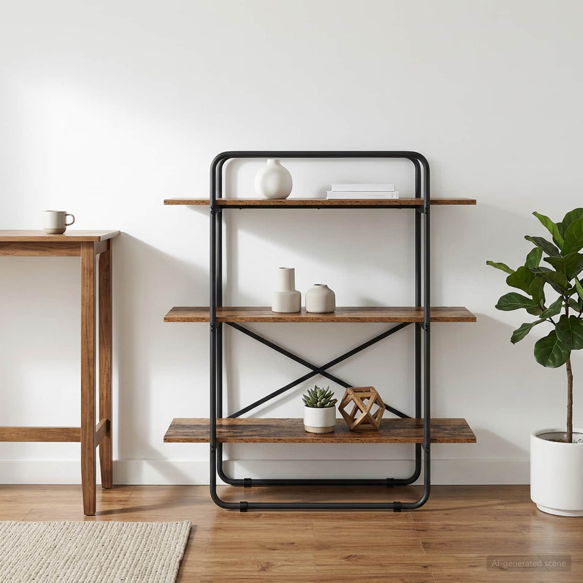 Boekenrek 3-laags 100 x 35 x 105 cm PB Eikenhout is nu te koop bij PeponiXL, paradijselijk wonen!