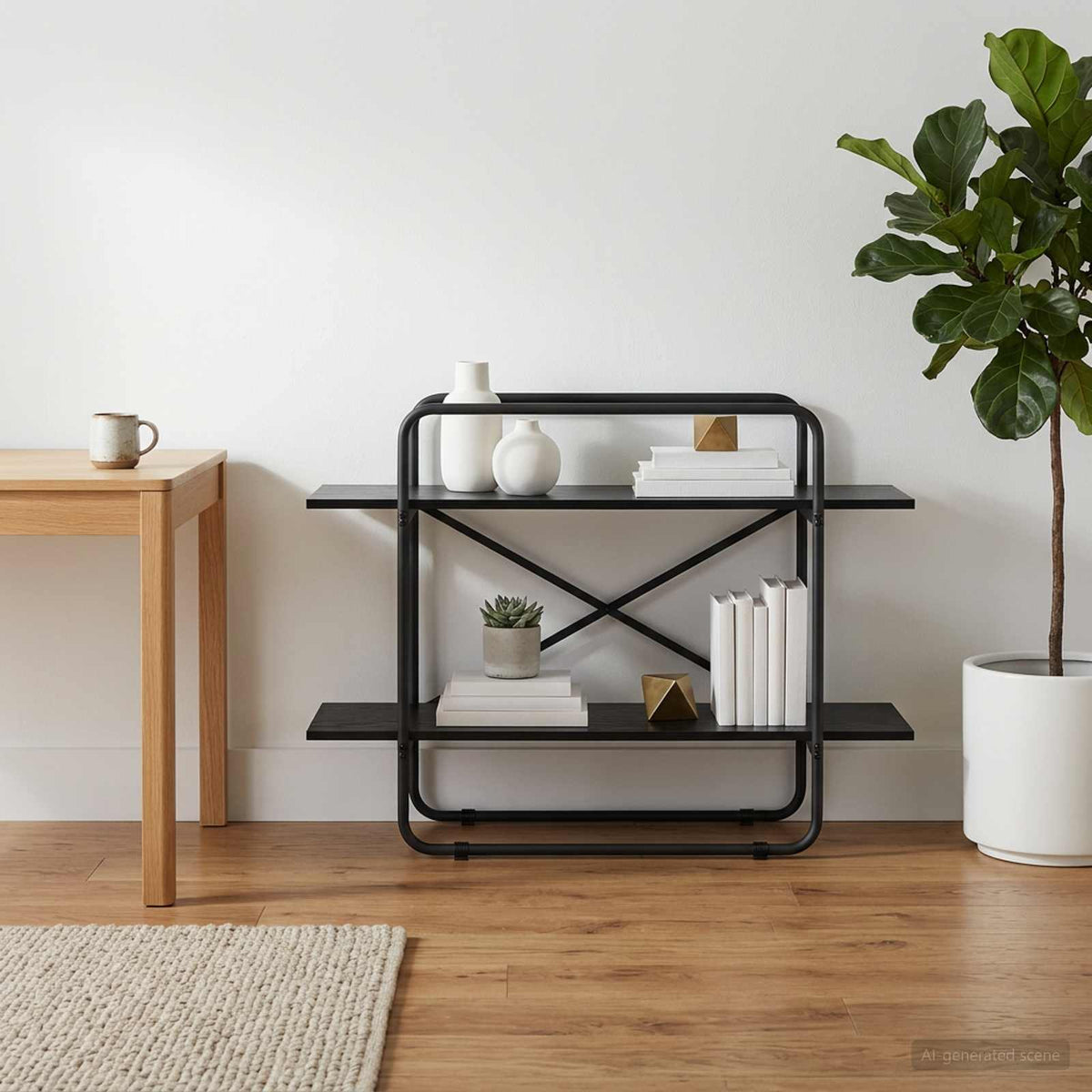 Boekenrek 2-laags 100 x 35 x 70 cm PB Zwart eiken is nu te koop bij PeponiXL, paradijselijk wonen!