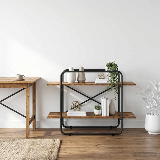 Boekenrek 2-laags 100 x 35 x 70 cm PB Eikenhout is nu te koop bij PeponiXL, paradijselijk wonen!