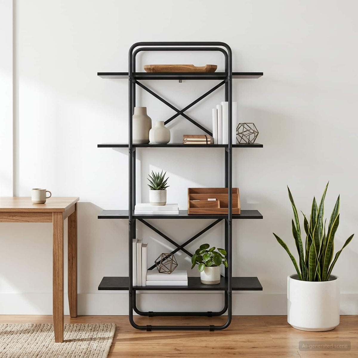 Boekenrek 4-laags 80 x 35 x 140 cm PB Zwart eiken is nu te koop bij PeponiXL, paradijselijk wonen!