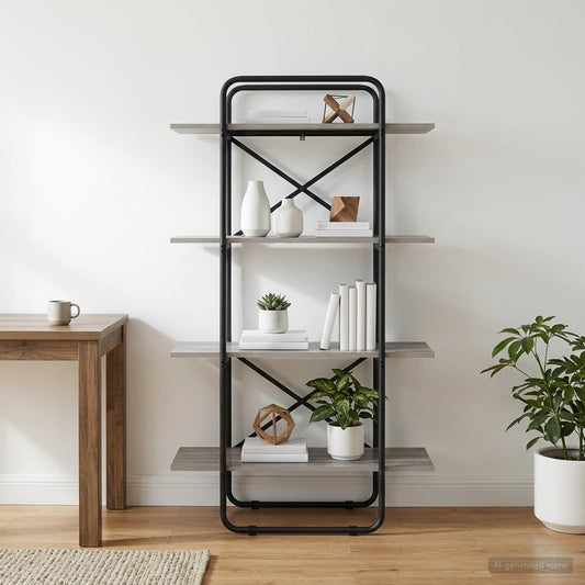 Boekenrek 4-laags 80 x 35 x 140 cm PB Grijs Sonoma is nu te koop bij PeponiXL, paradijselijk wonen!