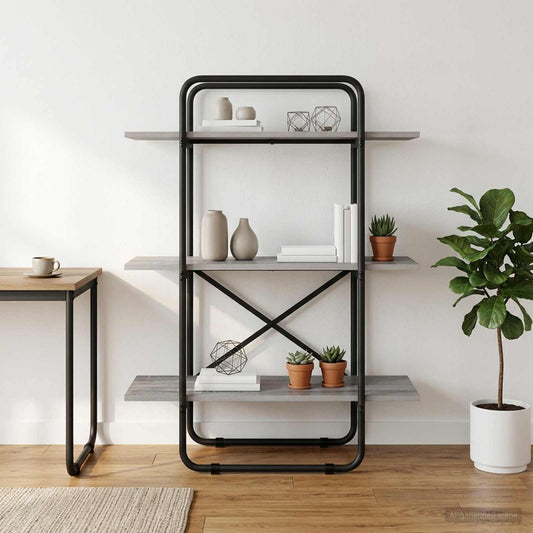 Boekenrek 3-laags 80 x 35 x 105 cm PB Grijs Sonoma is nu te koop bij PeponiXL, paradijselijk wonen!