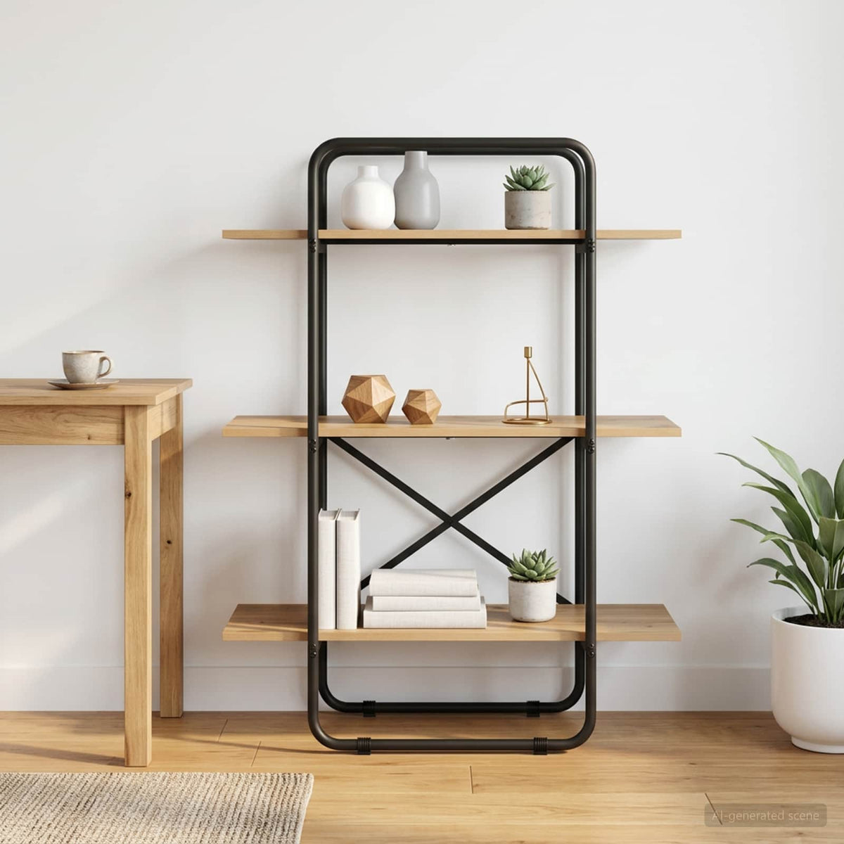 Boekenrek 3-laags 80 x 35 x 105 cm PB Artisanaal eiken is nu te koop bij PeponiXL, paradijselijk wonen!