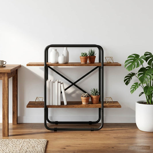 Boekenrek 2-laags 80 x 35 x 70 cm Bewerkt hout Oud hout is nu te koop bij PeponiXL, paradijselijk wonen!