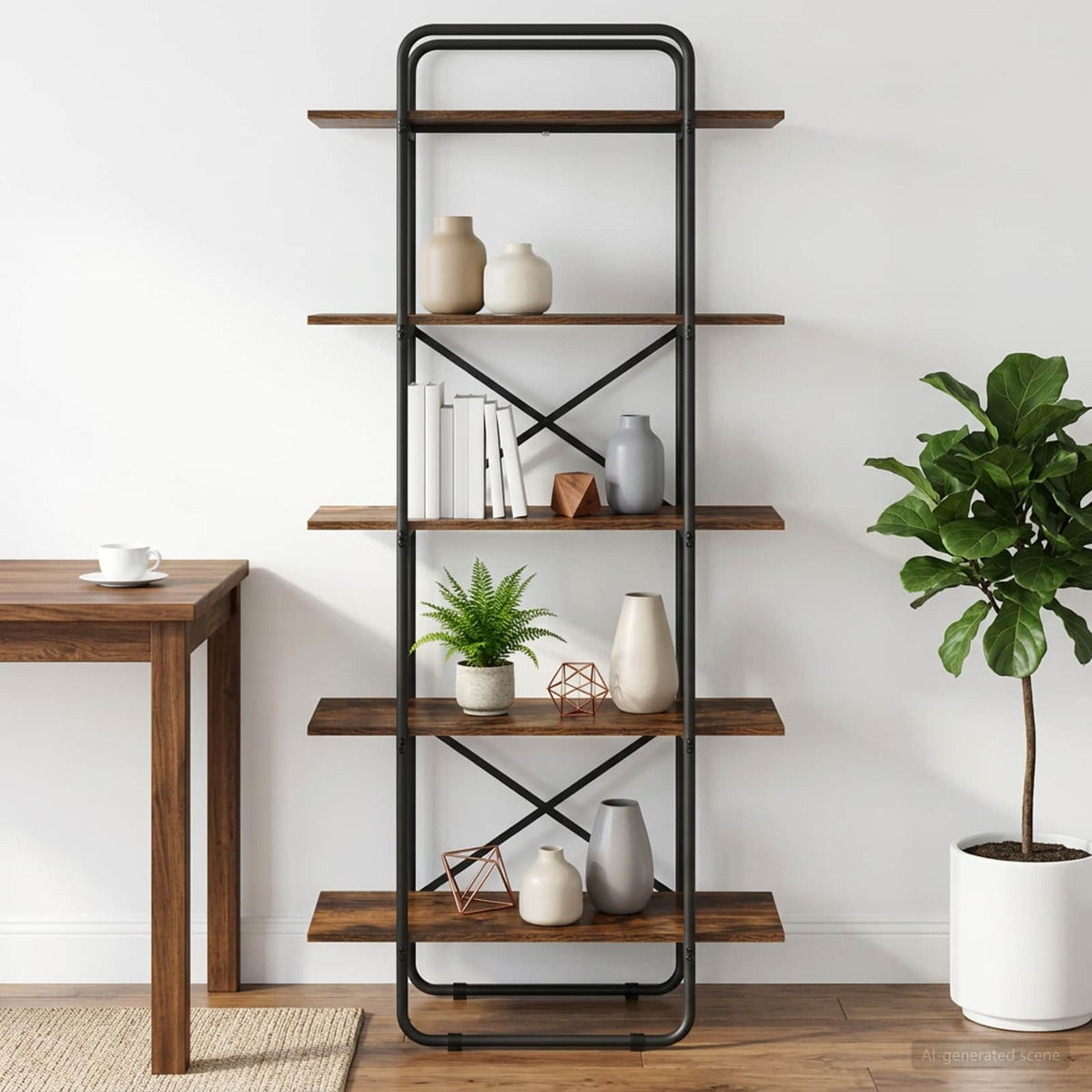 Boekenrek 5-laags 60 x 35 x 175,5 cm PB Gerookt eiken is nu te koop bij PeponiXL, paradijselijk wonen!