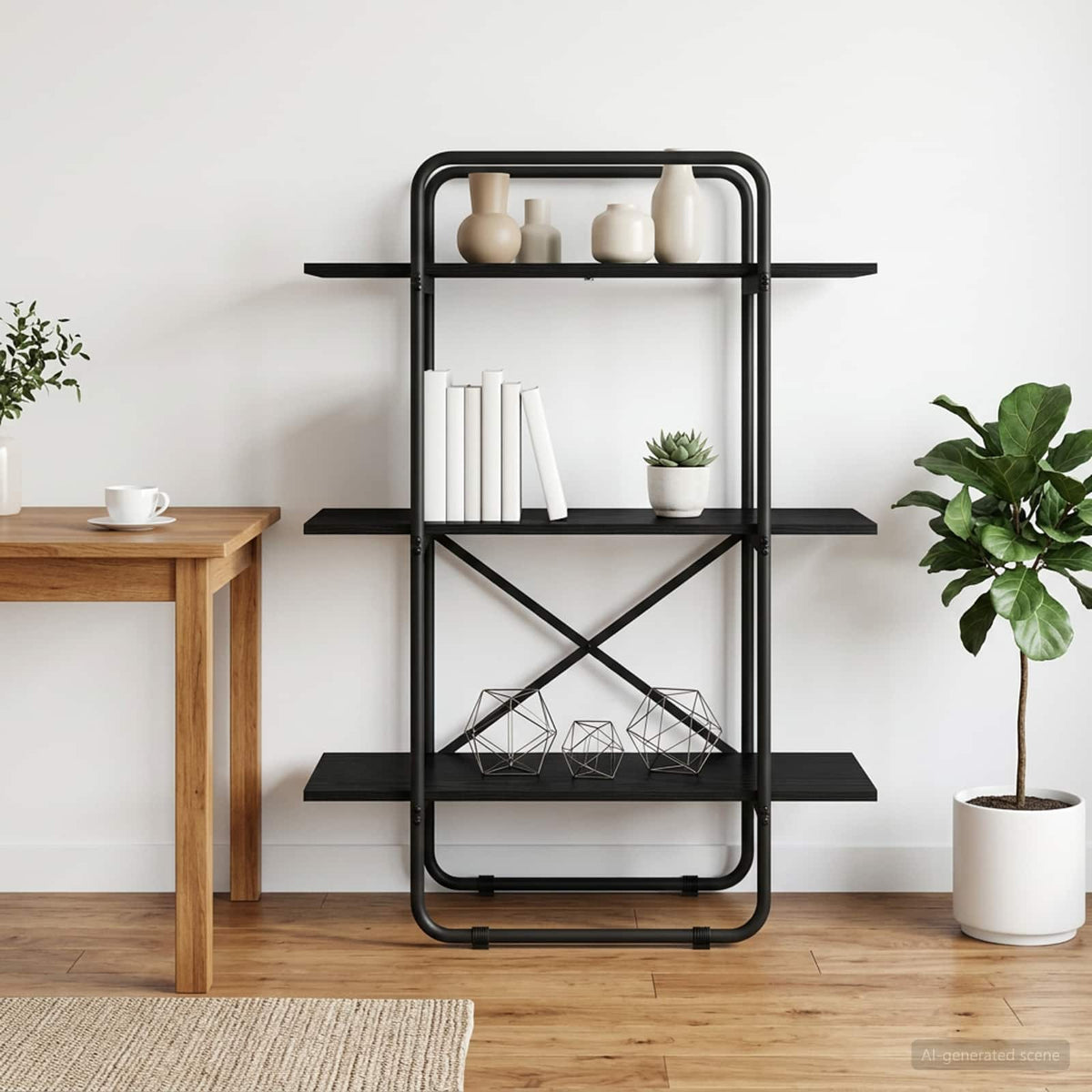 Boekenrek 3-laags 60 x 35 x 105 cm PB Zwart eiken is nu te koop bij PeponiXL, paradijselijk wonen!