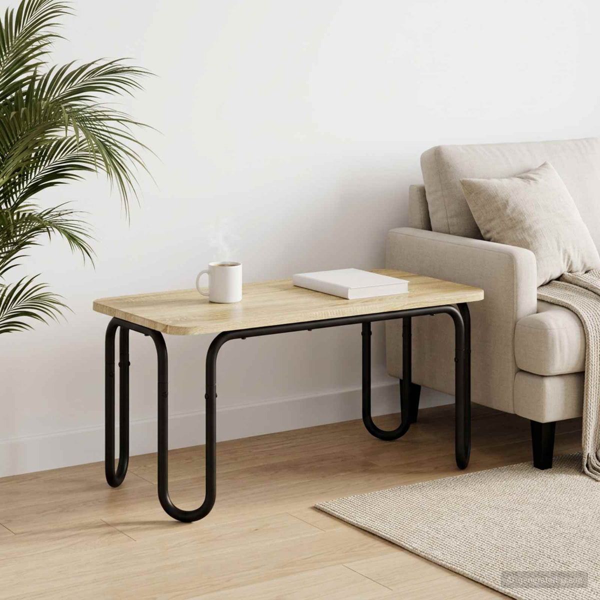 Salontafel Sonoma Eiken 79,5 x 40 x 36 cm Bewerkt hout is nu te koop bij PeponiXL, paradijselijk wonen!