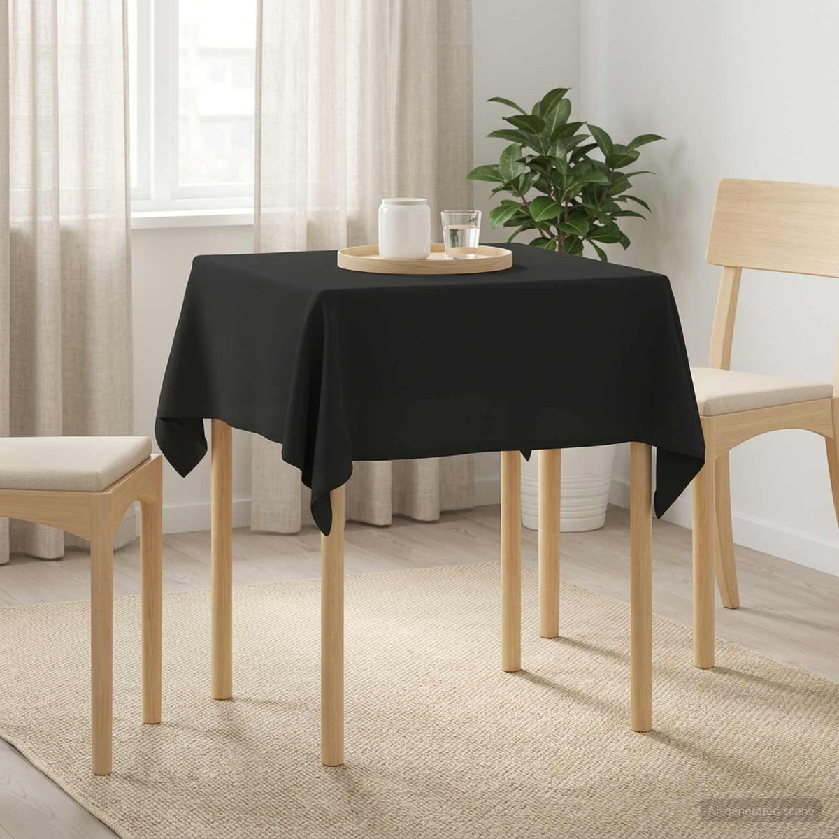 vidaXL Tafelkleed Vierkant Donkergrijs 90 x 90 cm Polyester