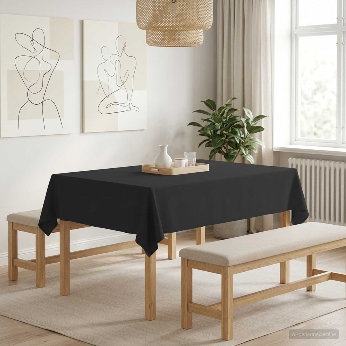 vidaXL Tafelkleed Rechthoekig Donkergrijs 110 x 140 cm Polyester