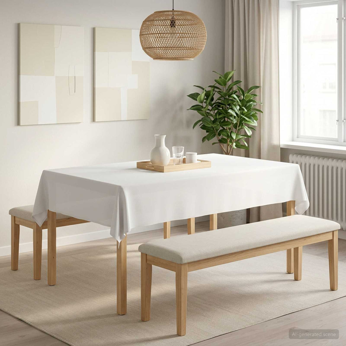 Tafelkleed 5 st Rechthoekig Wit 140 x 220 cm Polyester is nu te koop bij PeponiXL, paradijselijk wonen!