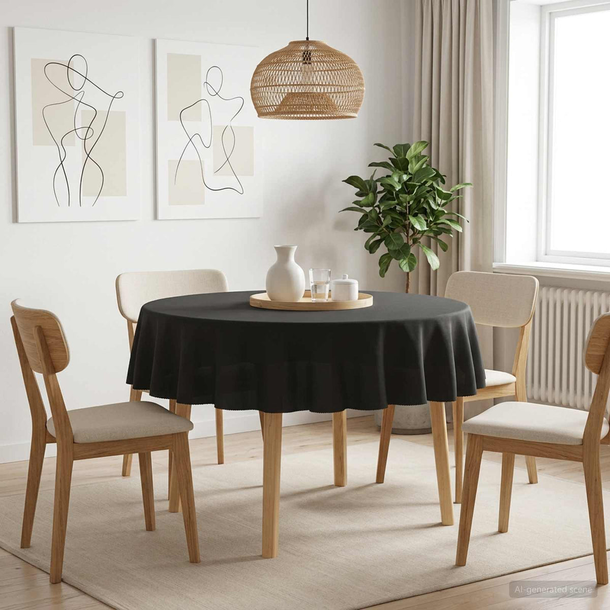 vidaXL Tafelkleed 5 st Rond Donkergrijs Ø 180 cm Polyester