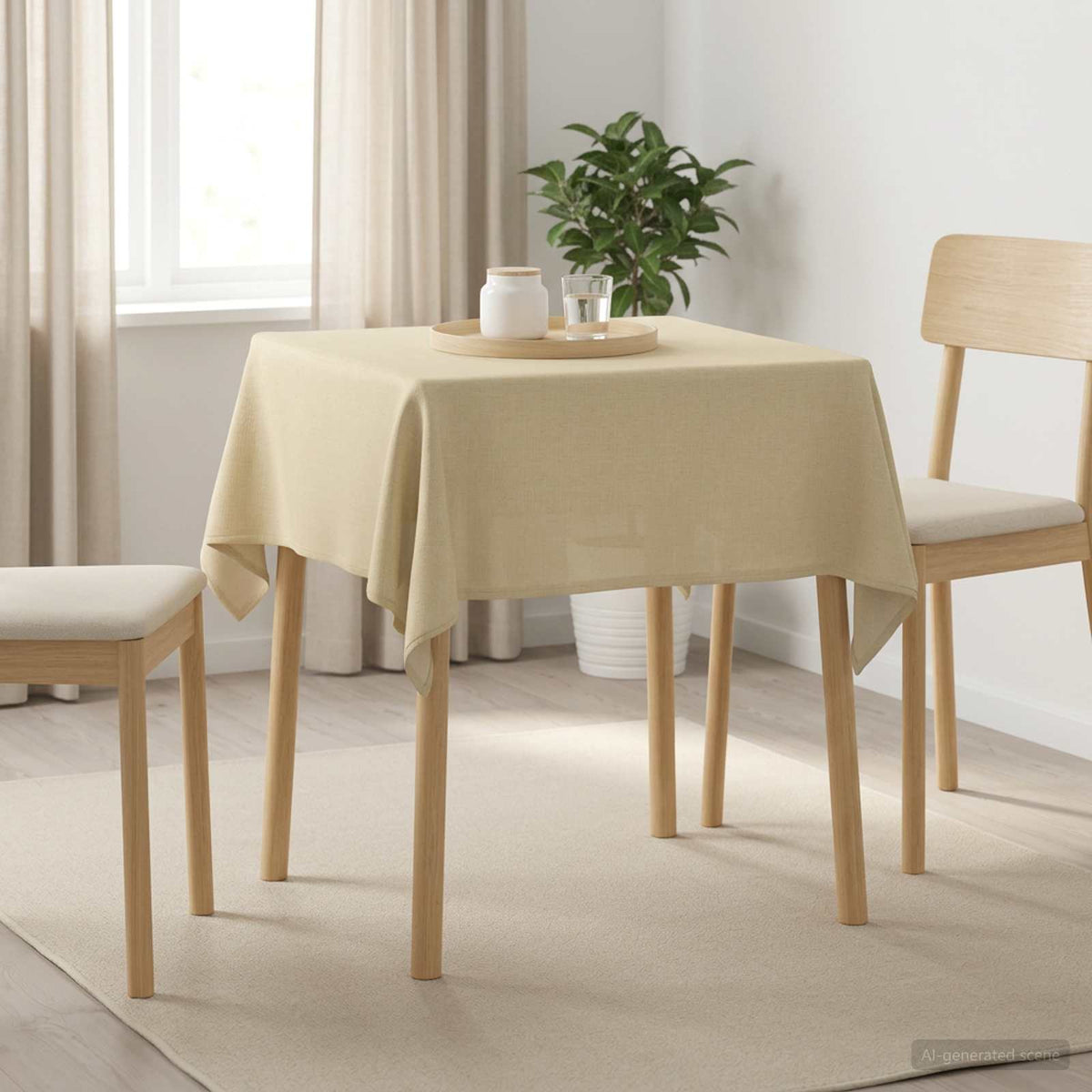 vidaXL Tafelkleed Vierkant Crèmewit 110 x 110 cm