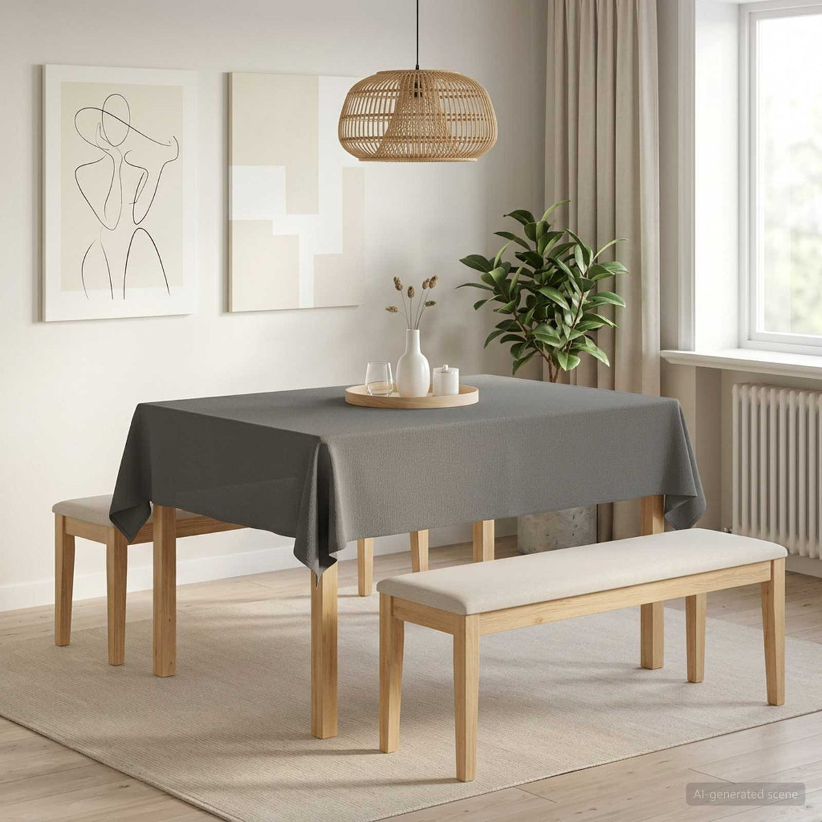 Tafelkleed 5 st Rechthoekig Lichtgrijs 140 x 160 cm is nu te koop bij PeponiXL, paradijselijk wonen!
