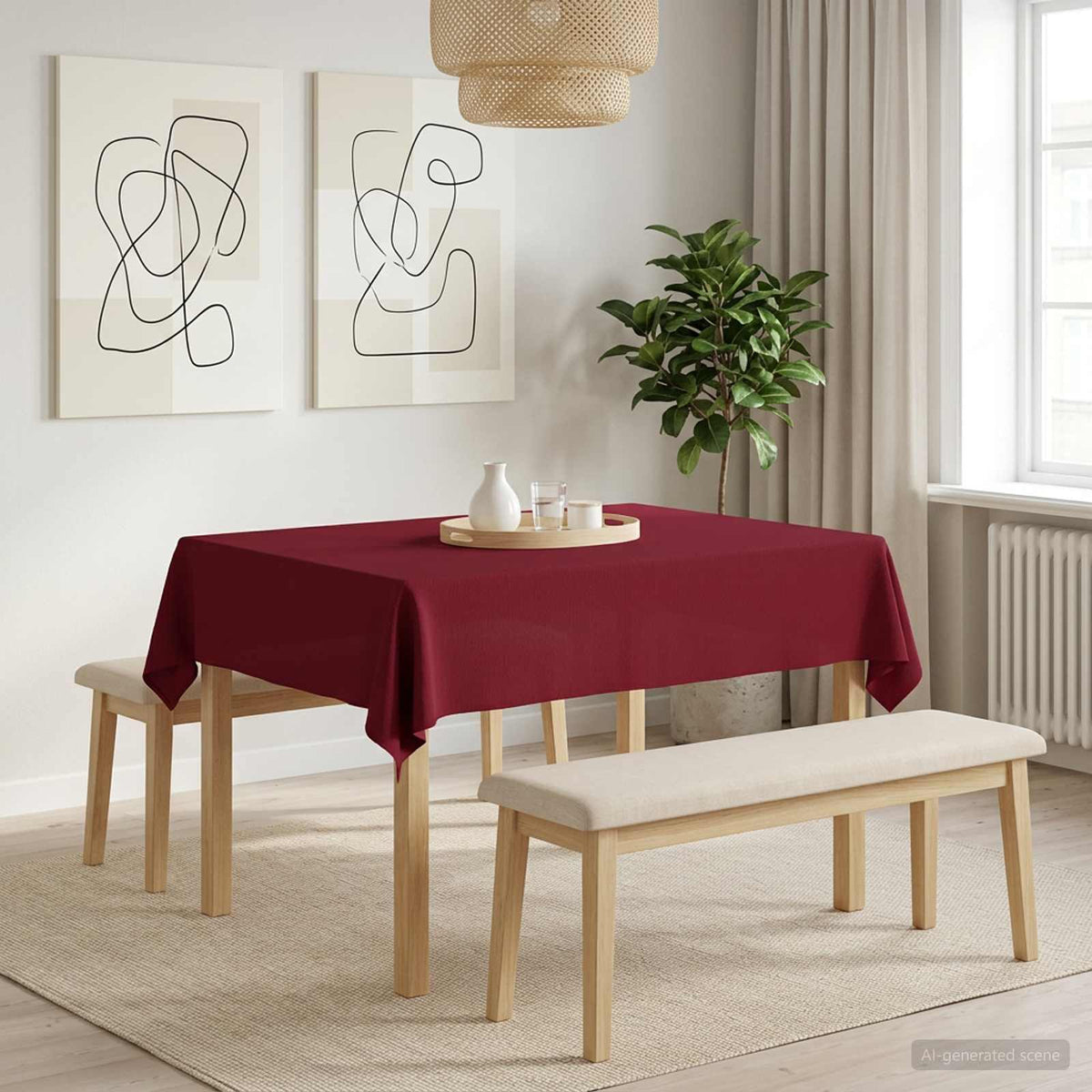 vidaXL Tafelkleed Rechthoekig Wijnrood 140 x 180 cm