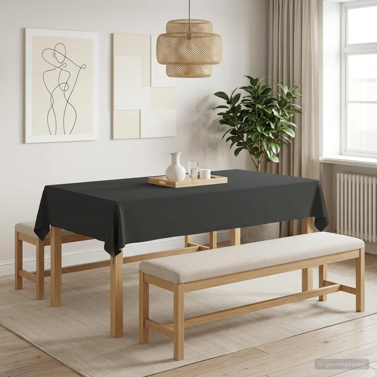 vidaXL Tafelkleed Rechthoekig Donkergrijs 140 x 200 cm