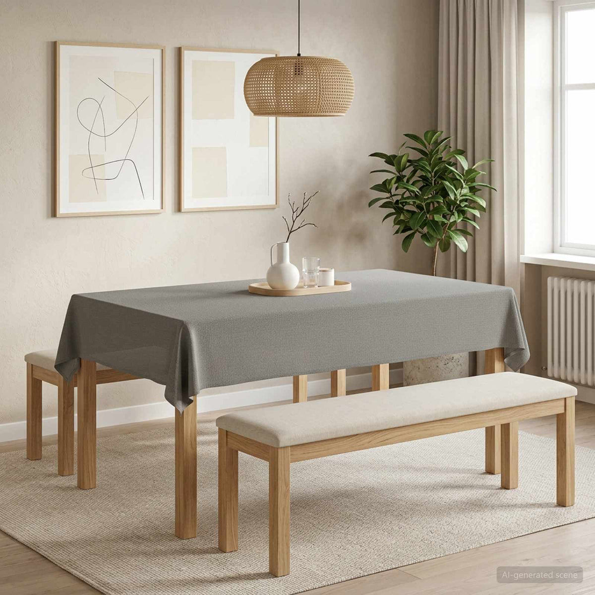vidaXL Tafelkleed 5 st Rechthoekig Lichtgrijs 110 x 160 cm
