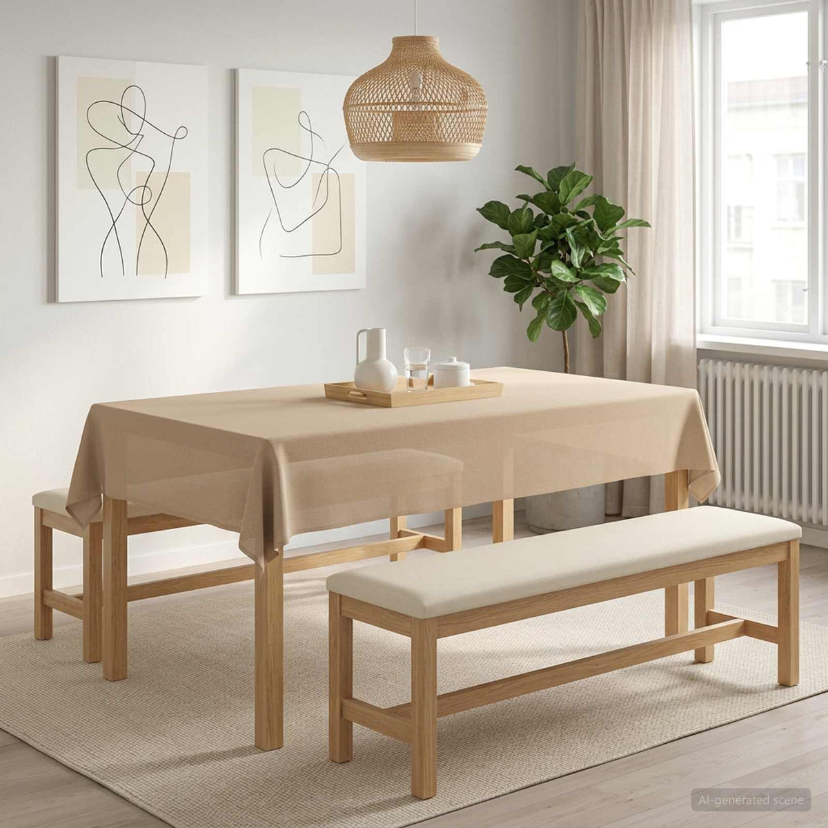 Tafelkleed Rechthoekig Beige 110 x 160 cm is nu te koop bij PeponiXL, paradijselijk wonen!