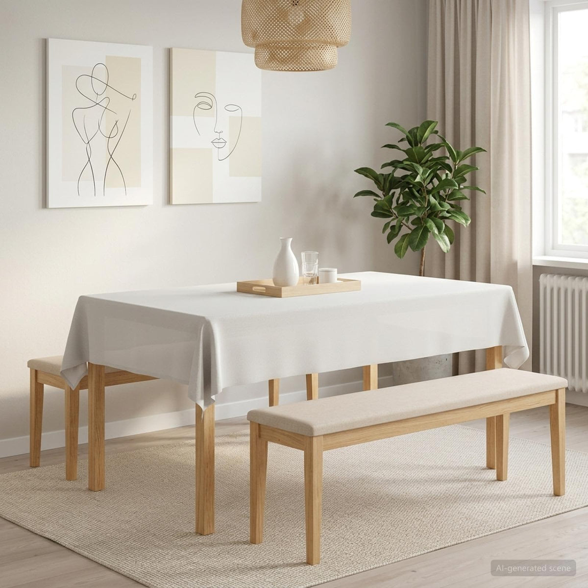 vidaXL Tafelkleed 5 st Rechthoekig Wit 140 x 200 cm