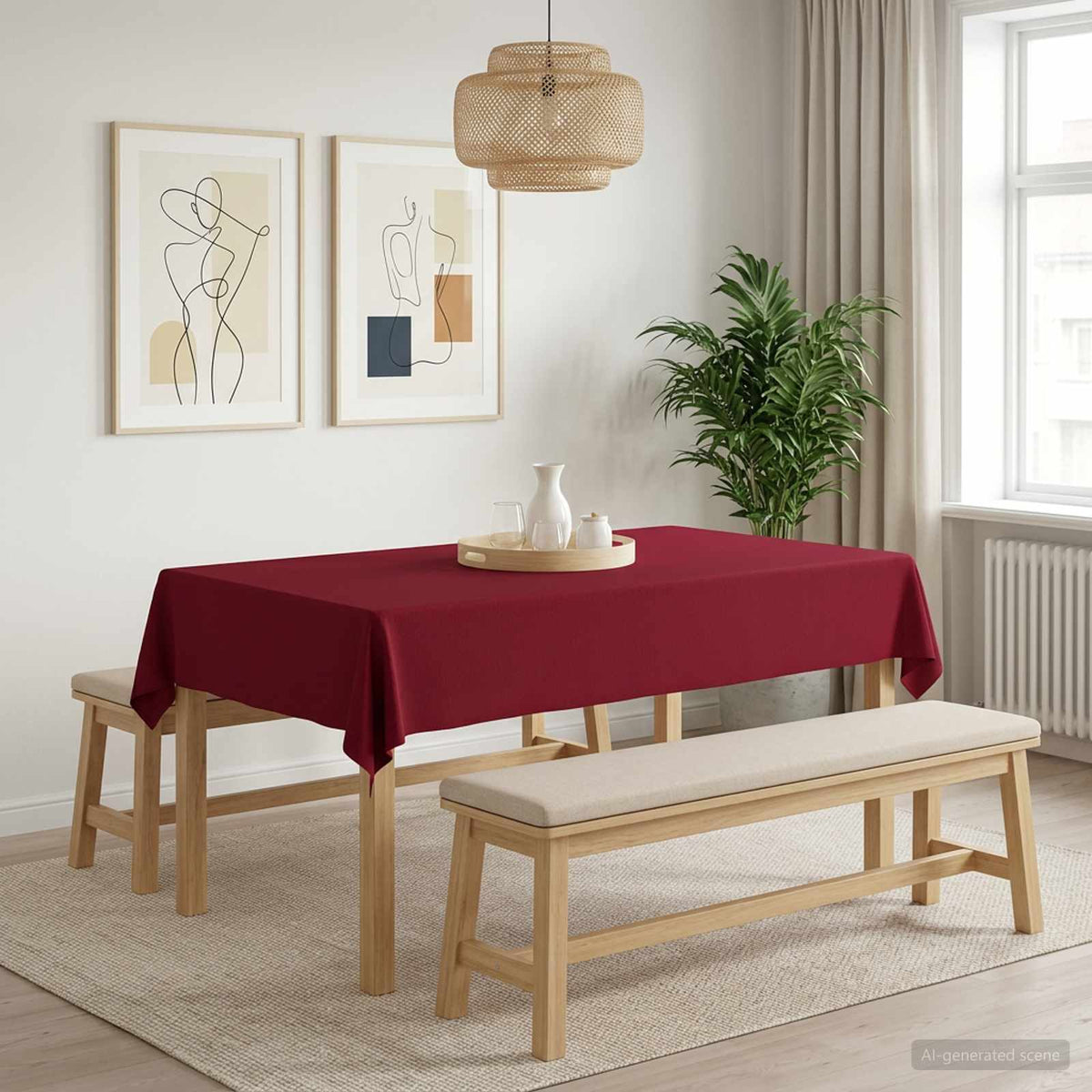 Tafelkleed 5 st Rechthoekig Wijnrood 140 x 260 cm is nu te koop bij PeponiXL, paradijselijk wonen!
