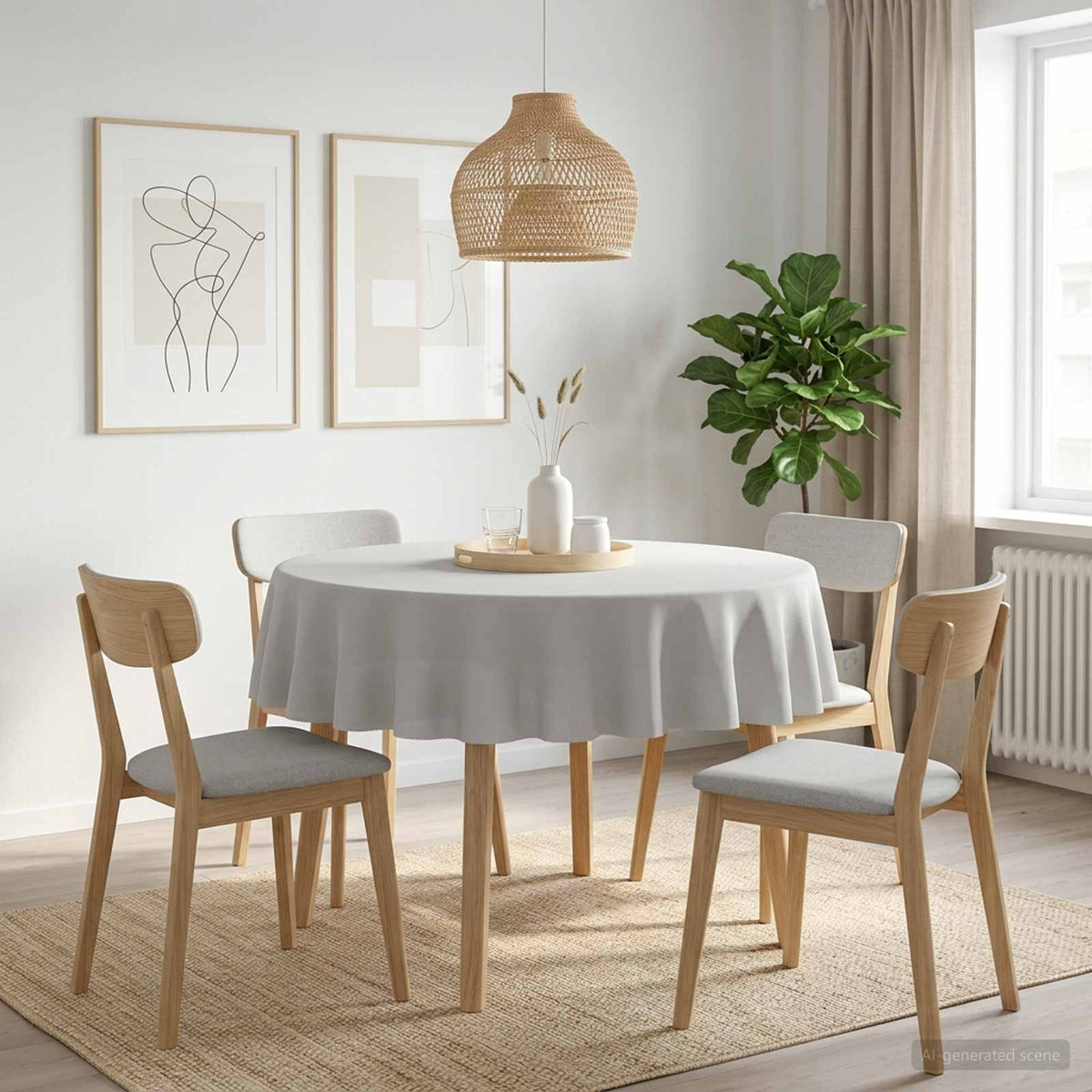 vidaXL Tafelkleed 5 st Rond Wit Ø 160 cm
