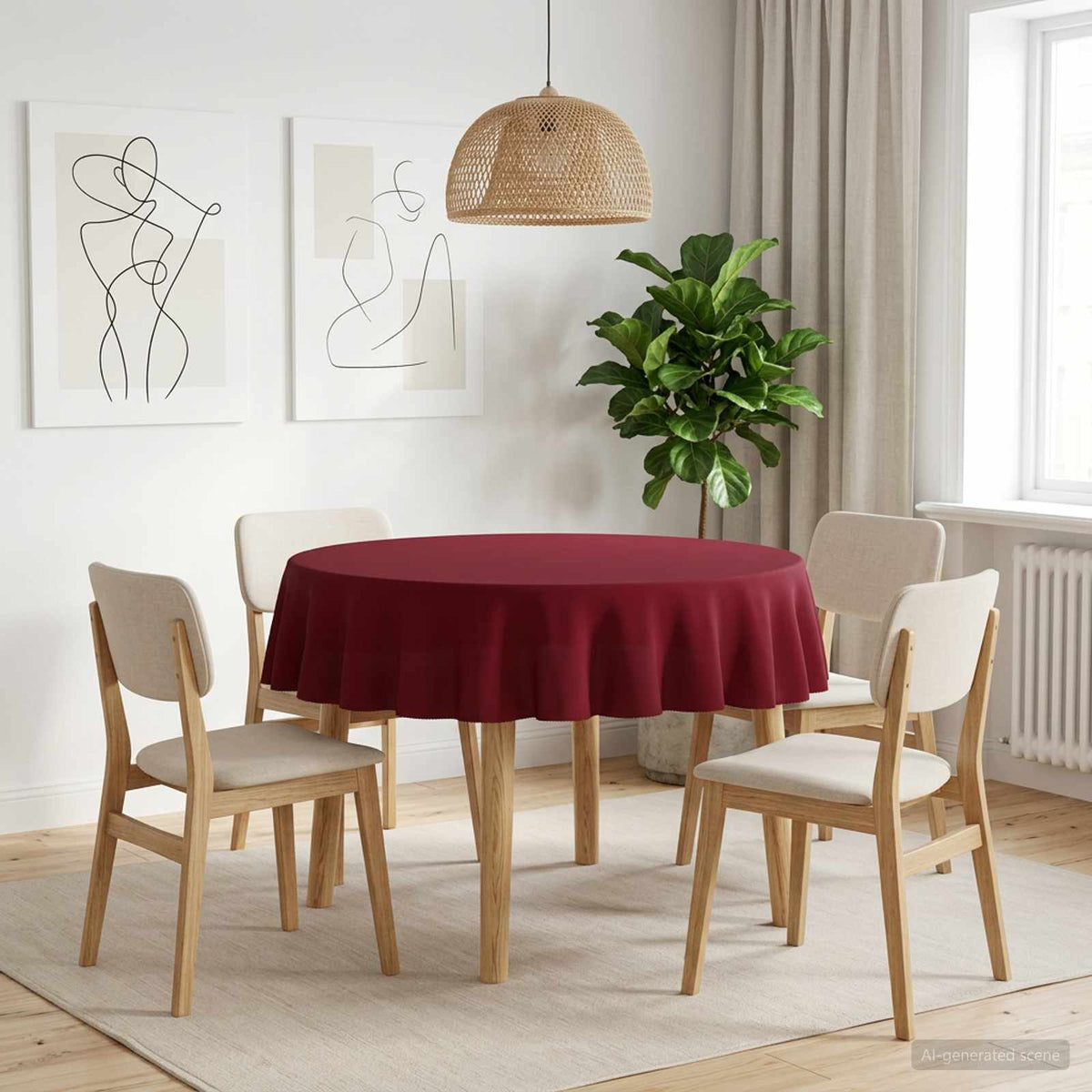 Tafelkleed 5 st Rond Wijnrood Ø 160 cm is nu te koop bij PeponiXL, paradijselijk wonen!