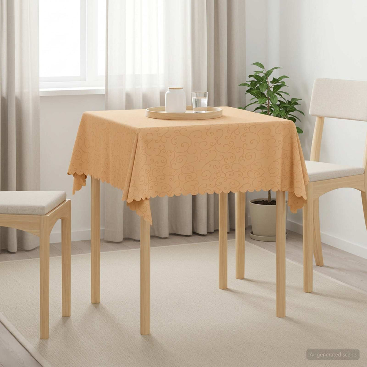 vidaXL Tafelkleed Vierkant Beige 110 x 110 cm