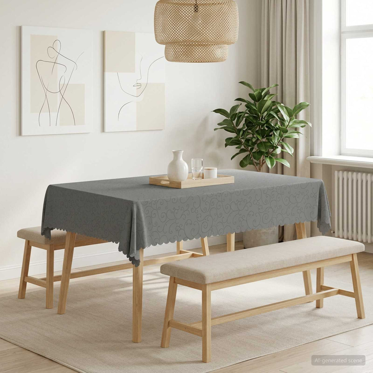 vidaXL Tafelkleed 5 st Rechthoekig Lichtgrijs 140 x 180 cm