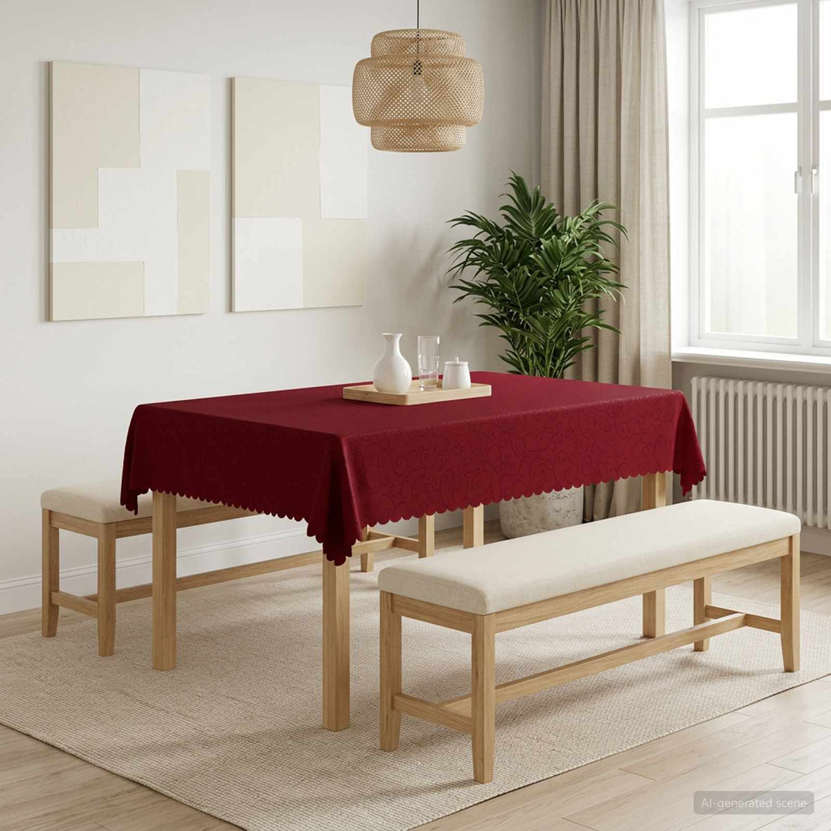 vidaXL Tafelkleed Rechthoekig Wijnrood 140 x 160 cm