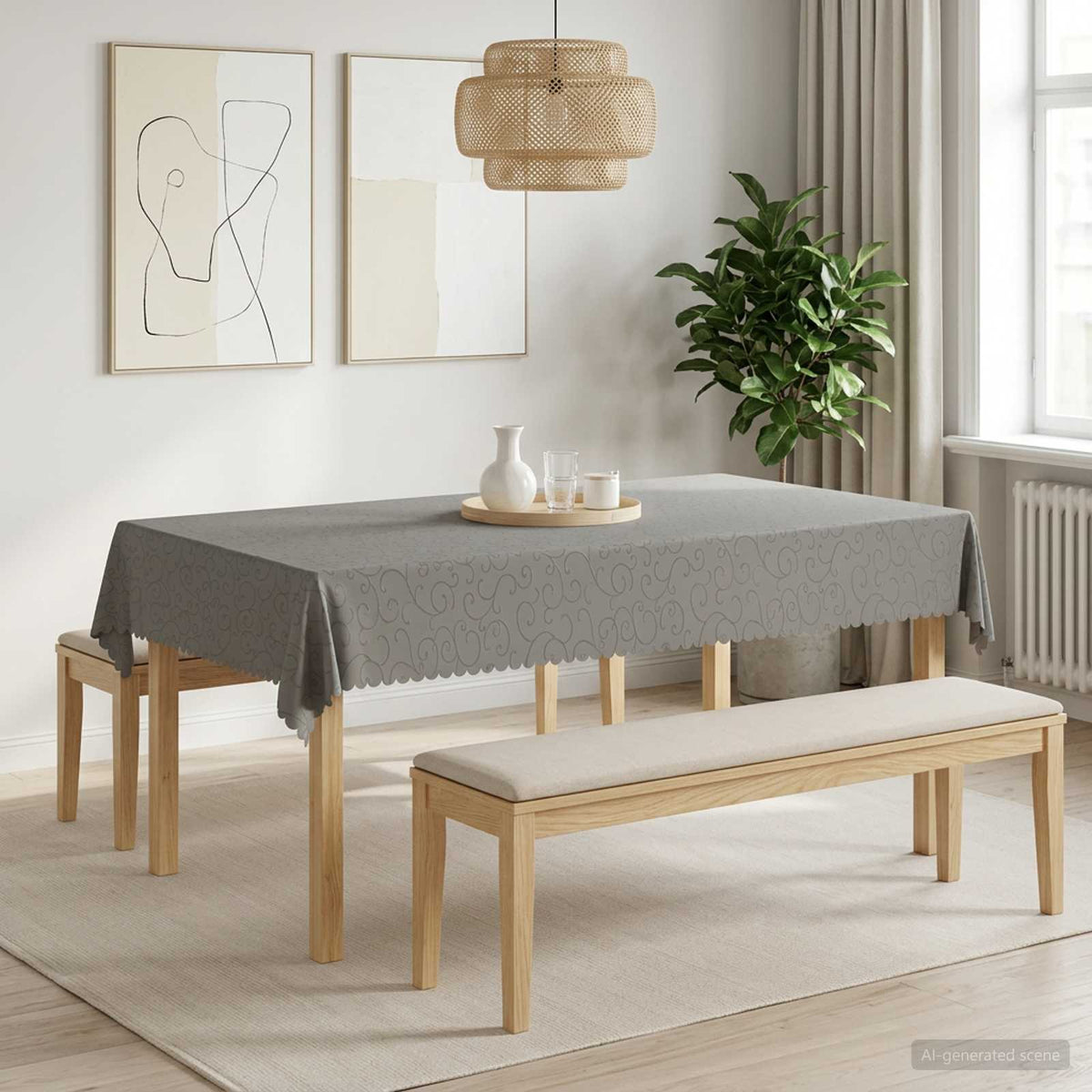 vidaXL Tafelkleed 5 st Rechthoekig Lichtgrijs 140 x 260 cm