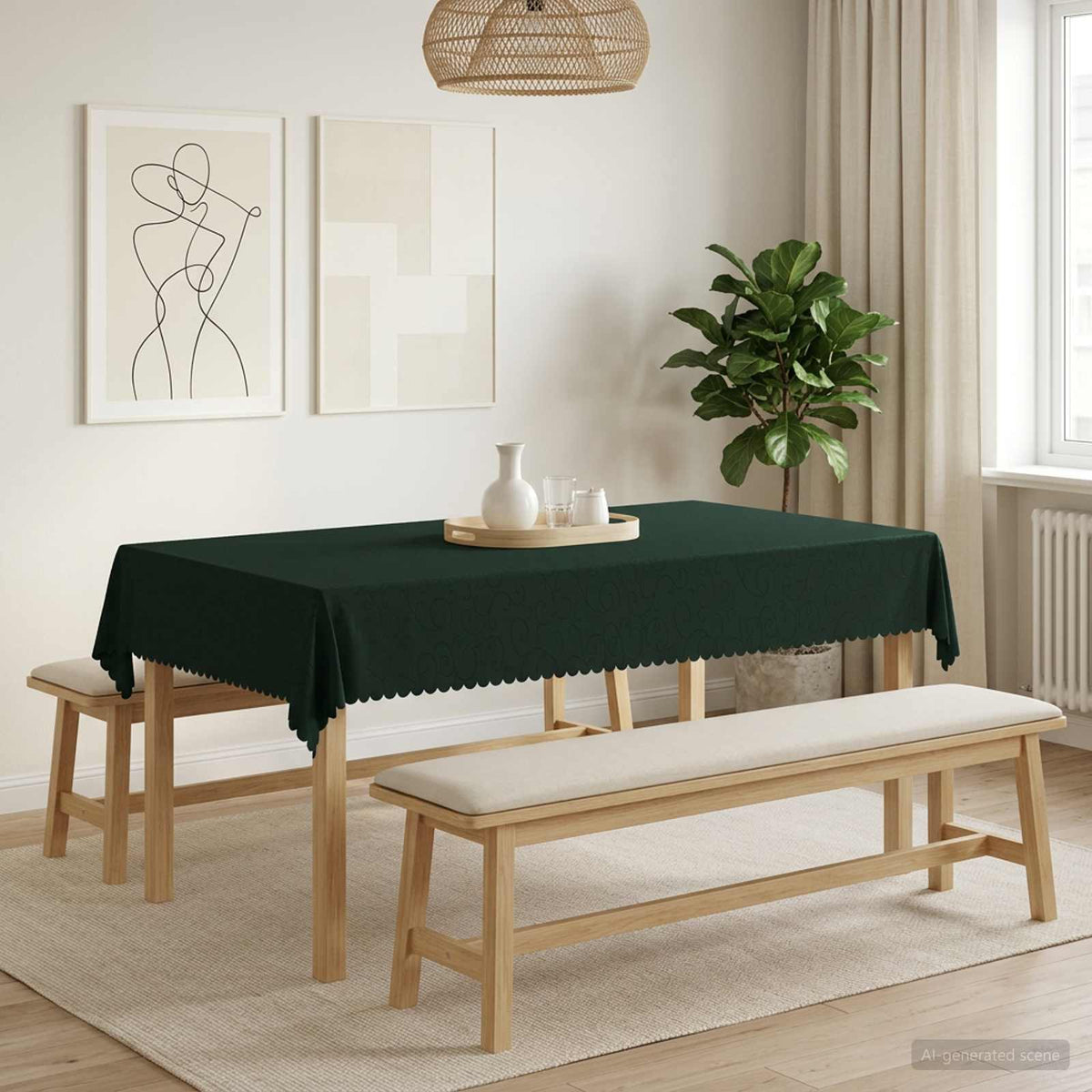 vidaXL Tafelkleed 5 st Rechthoekig Donkergroen 110 x 160 cm