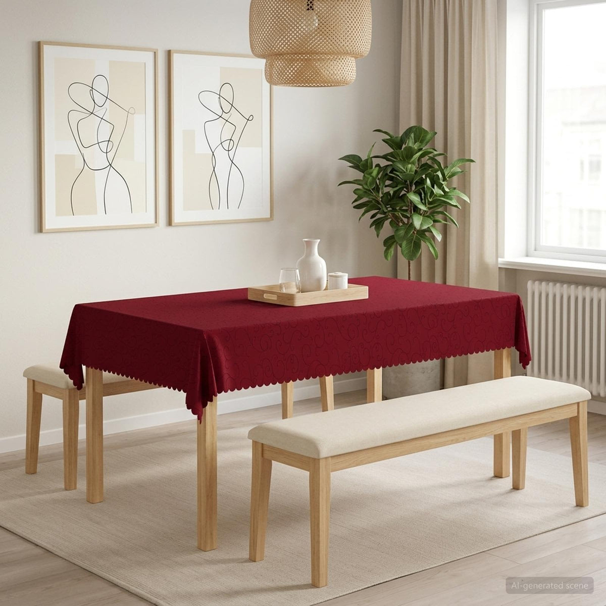 vidaXL Tafelkleed 5 st Rechthoekig Wijnrood 110 x 180 cm