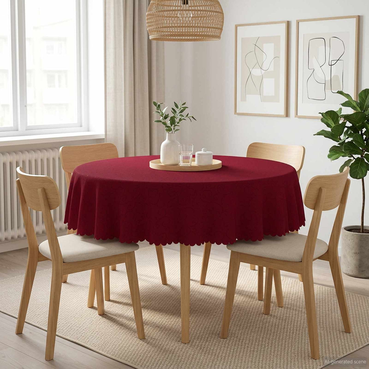 Tafelkleed Rond Wijnrood Ø 180 cm is nu te koop bij PeponiXL, paradijselijk wonen!