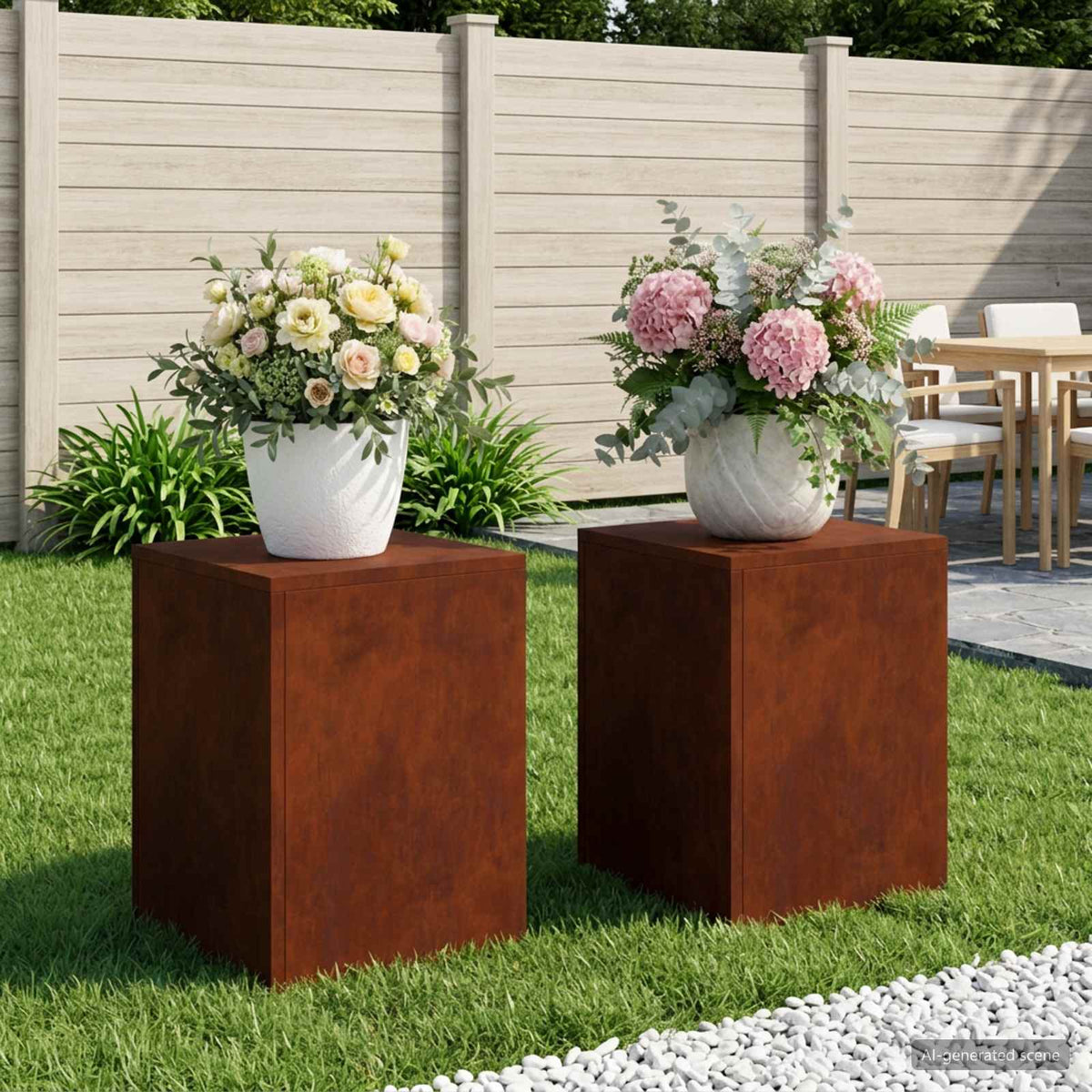 Plantenstandaard 2 pcs Roestkleurig 30 x 30 x 40 cm is nu te koop bij PeponiXL, paradijselijk wonen!