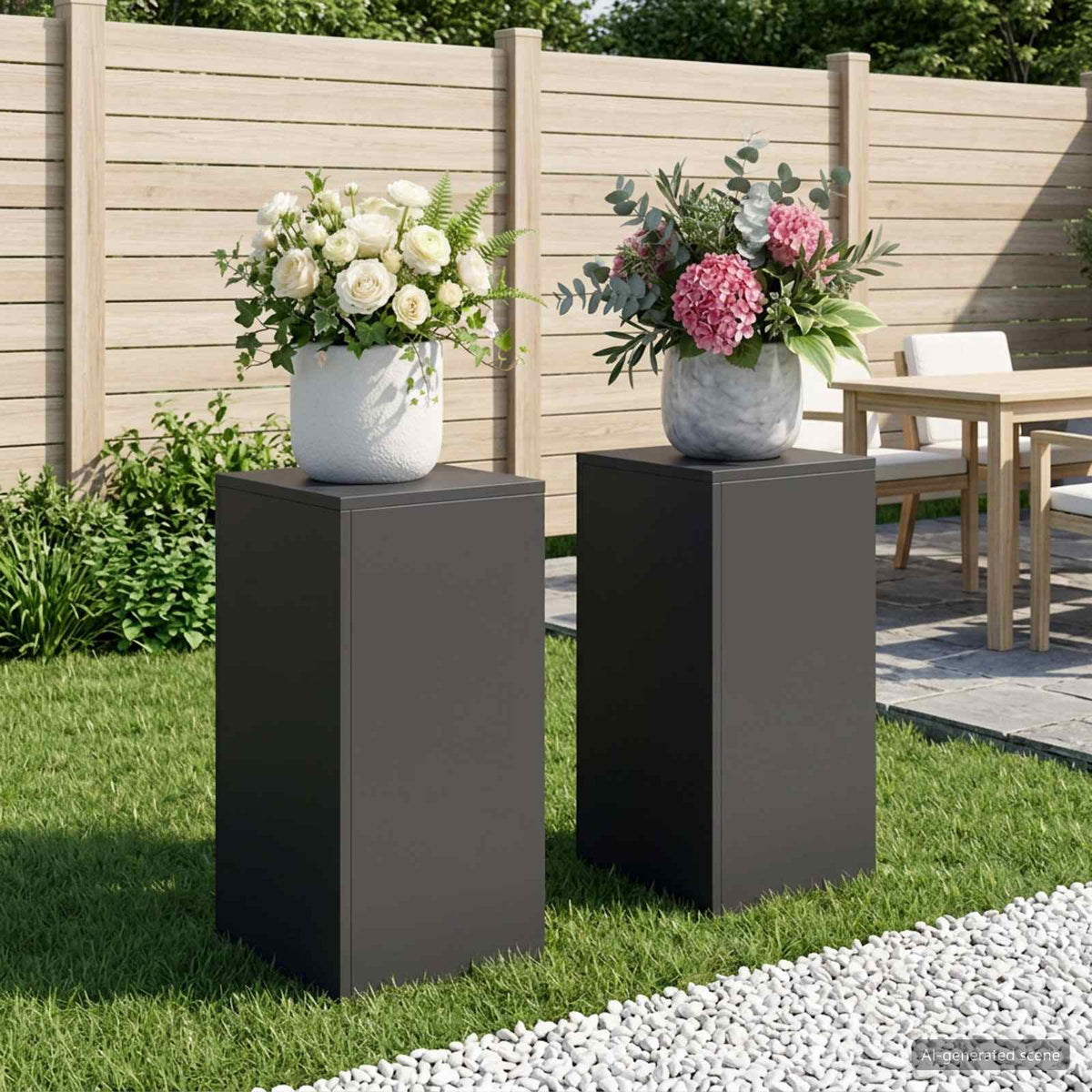 Plantenstandaard 2 pcs Zwart 30 x 30 x 60 cm Staal is nu te koop bij PeponiXL, paradijselijk wonen!