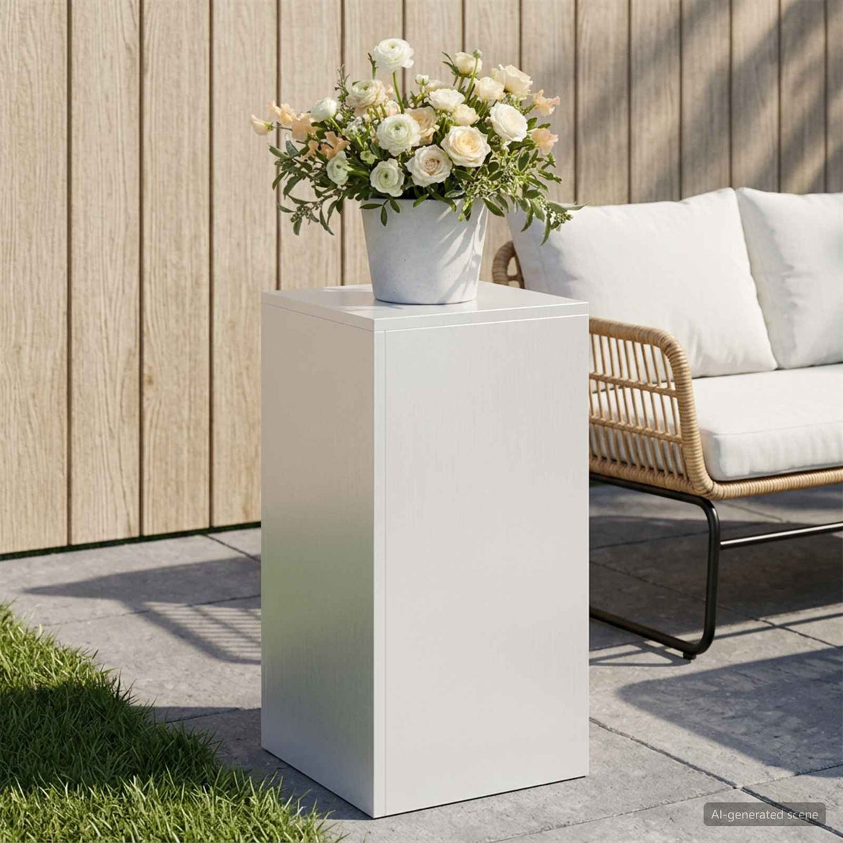 Plantenstandaard Wit 30 x 30 x 60 cm Staal is nu te koop bij PeponiXL, paradijselijk wonen!