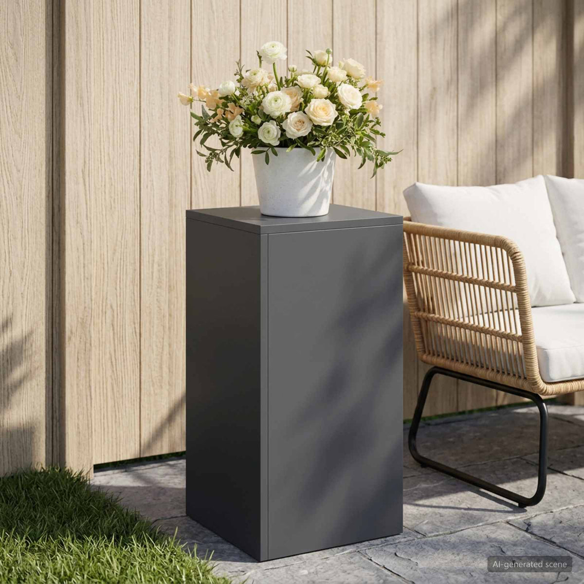 Plantenstandaard Antraciet 30 x 30 x 60 cm Roestvrij staal is nu te koop bij PeponiXL, paradijselijk wonen!