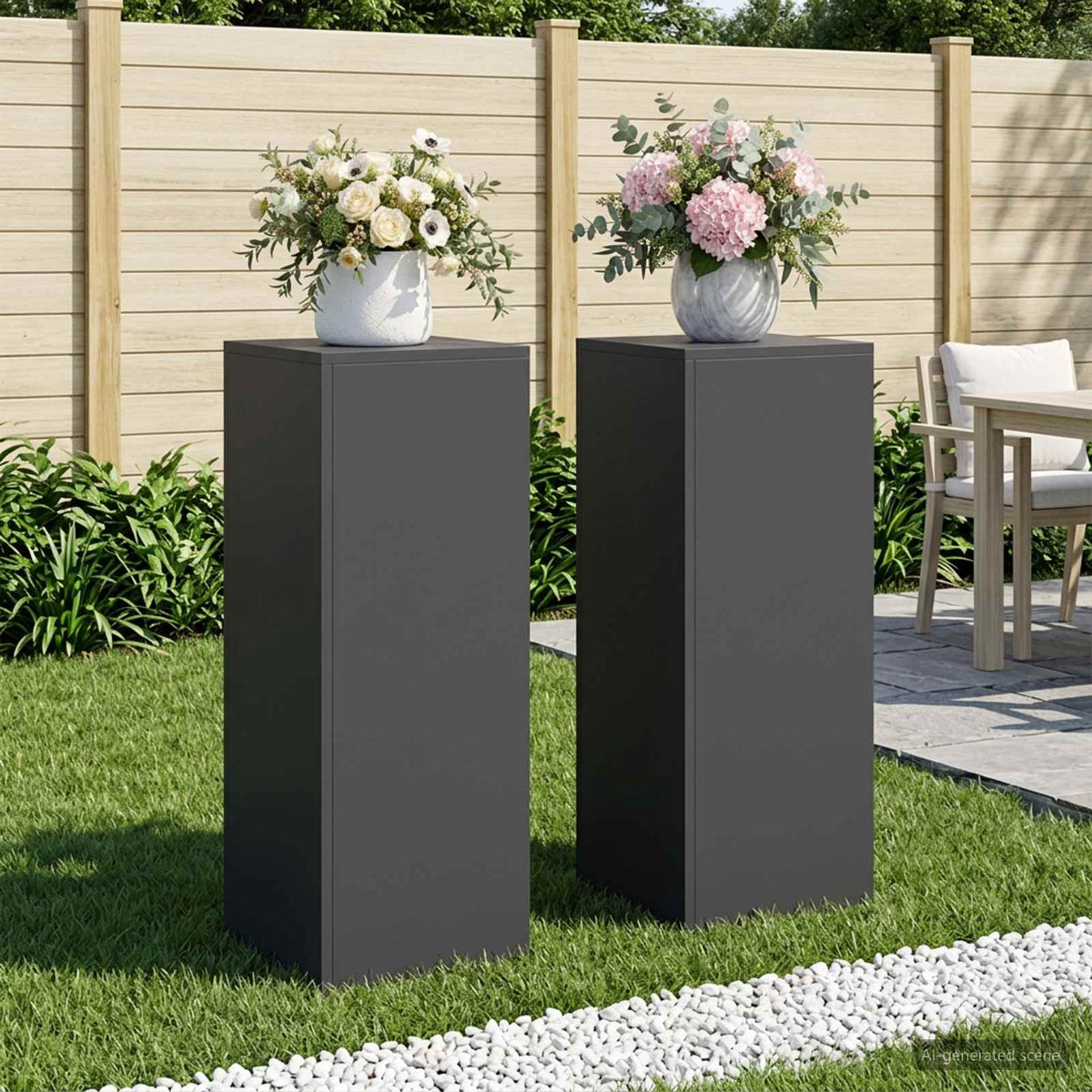 Plantenstandaard 2 pcs Zwart 30 x 30 x 80 cm Staal is nu te koop bij PeponiXL, paradijselijk wonen!