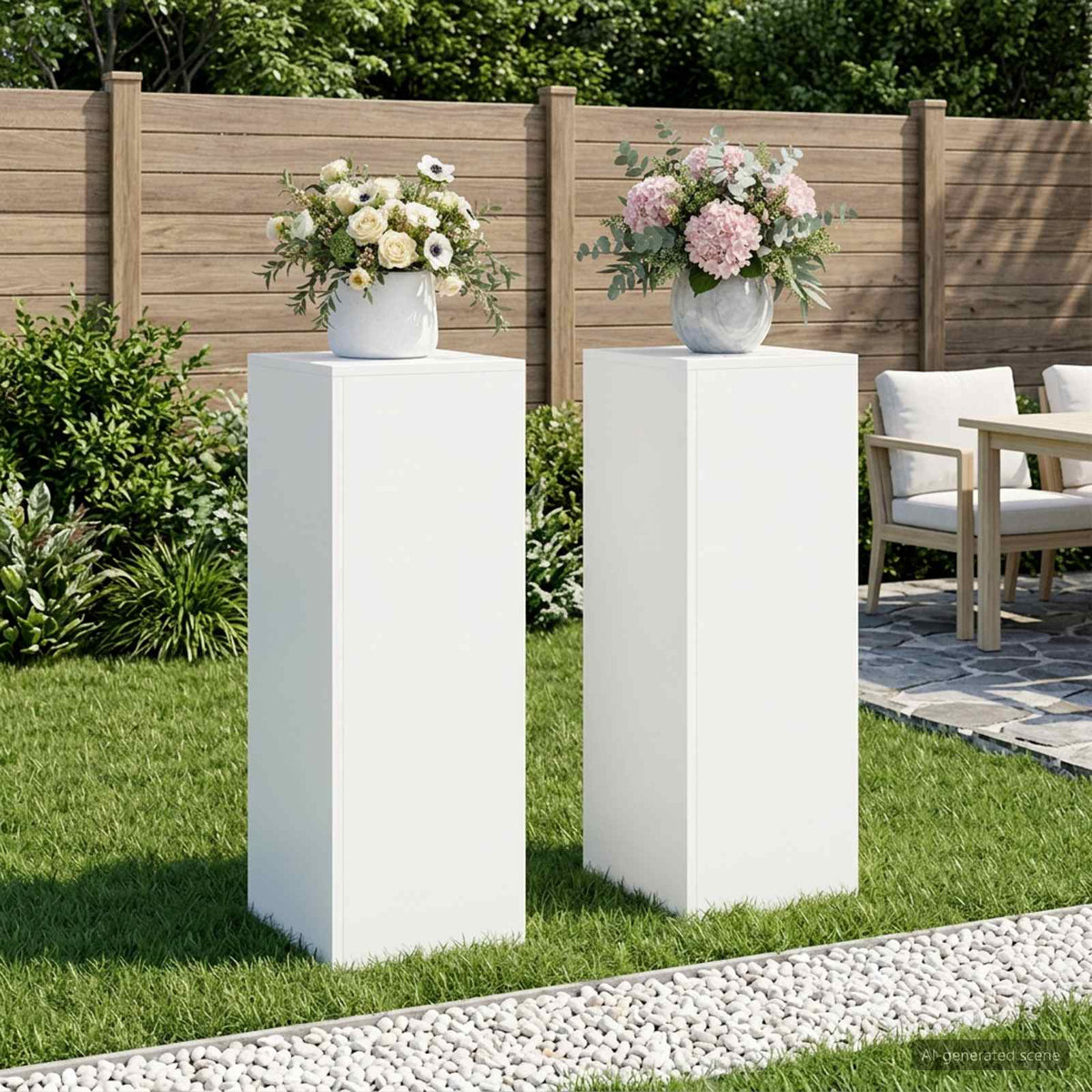 Plantenstandaard 2 pcs Wit 30 x 30 x 80 cm Staal is nu te koop bij PeponiXL, paradijselijk wonen!