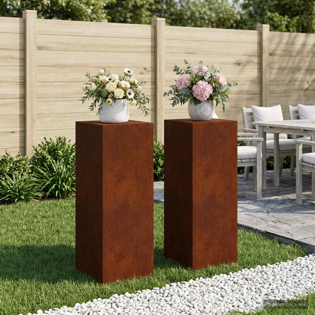 Plantenstandaard 2 pcs Roestkleurig 30 x 30 x 80 cm is nu te koop bij PeponiXL, paradijselijk wonen!