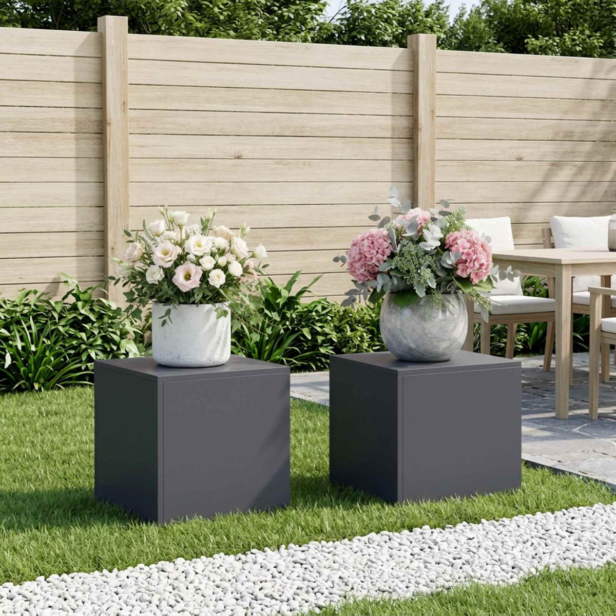 Plantenstandaard 2 pcs Antraciet 40 x 40 x 40 cm is nu te koop bij PeponiXL, paradijselijk wonen!